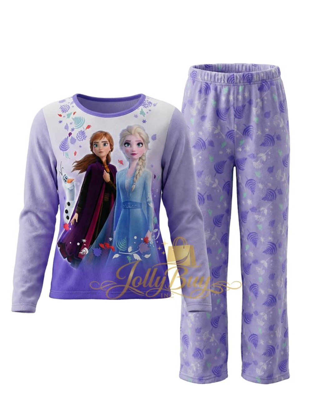Disney Frozen Girls Pajama 2-Piece Set Plush Fleece PJ Jacket Long Pants - Picture 3 of 5